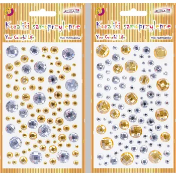 Samolepící dekorace Kamínky samolepící mix zlatých a stříbrných
