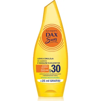 Přípravek na opalování Dax Sun Lehká opalovací emulze s kakaovým máslem voděodolná SPF30 175 Ml