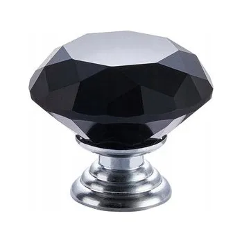 Nábytková úchytka knopka černý lesk 3 x 3 x 2,6 cm