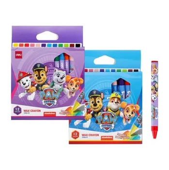 Voskovky DELI 12 barev TLAPKOVÁ PATROLA EC204-12 mix