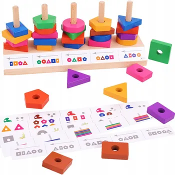 Dřevěná hračka Dřevěná hračka Montessori s řazením tvarů