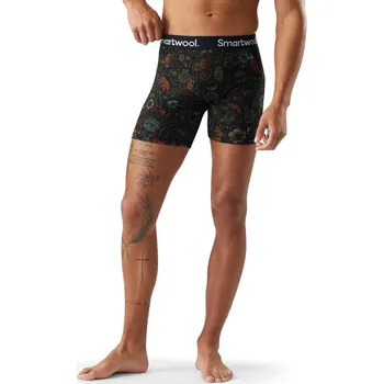 Pánské spodní prádlo Pánské merino boxerky SMARTWOOL Men's Merino Print Boxer Brief Boxed, Black Paisley velikost: M