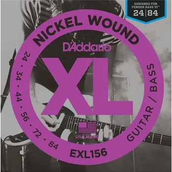 D'Addario EXL156 Fender Squier Bass VI Strings + prodloužená záruka 3 roky