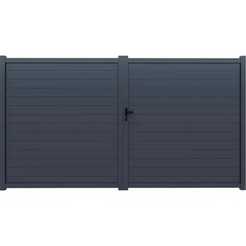 Plot křídlová hliníková brána, antracit - rozměr 4000 x 1788 mm, lamely 150 x 16 x 1,2 mm, barva antracit RAL 7016, šířku křídel lze individuálně přizpůsobit zkrácením hliníkových profilů