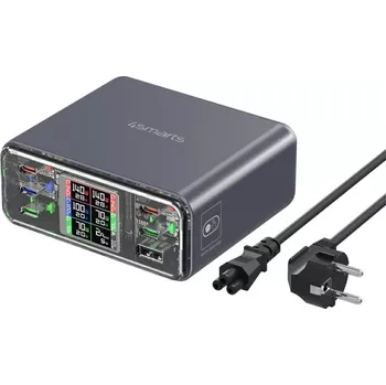 Stolní nabíječka 4smarts Lucid GaN DIY 360 W, 5× USB‑C + 1× USB‑A