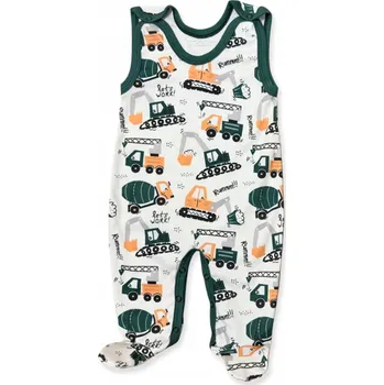 DUUPAČKY rozepínací 74 PYŽAMO pro CHLAPCE overal BAGR ZELENÝ