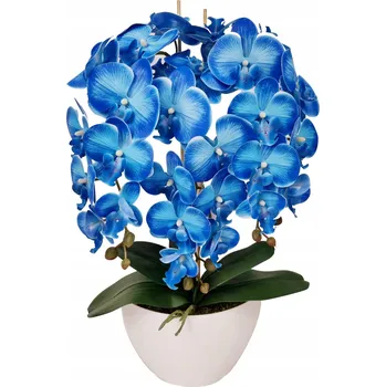 umělá květina Květináčová rostlina orchidej umělá Damich modrá 3 stonky 60 cm