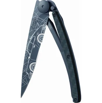 Sport Kapesní nůž Deejo 1GC108 Tattoo Black 37g carbon fiber Young Timer
