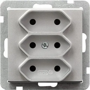 Elektrická zásuvka Elektrická Zásuvka SONATA stříbrná GP-3R/m/38