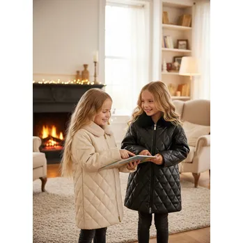 Dívčí bunda Dlouhá prošívaná koženková trendy bunda Mayoral - 1504445065 Veľkosť: 122