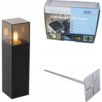 IP kamera Kvadratický osvětlovací sloupek QAZQA E27 30 cm černý