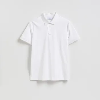 Reserved - Bavlněná polo košile slim - bílá - 012HM-00X - 012HM-00X-XXL