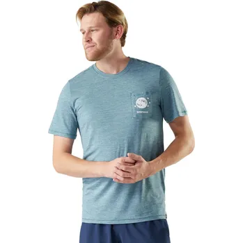 Pánské tričko SMARTWOOL Men's Merino Hemp Blend Peak Pints Short, Dusty Teal velikost: L