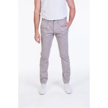 Pánské kalhoty Pánské bavlněné kalhoty Barva: Šedá, Velikost: 33/32, Střih: SLIM FIT