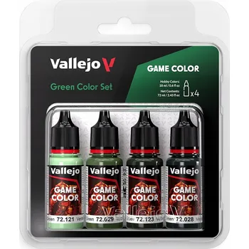 Modelářská barva Barvy Vallejo 72384 Game Color Green Paint Set 4x18 ml zelené