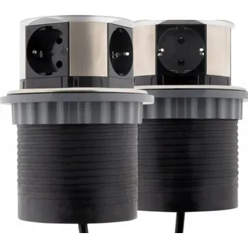 Elektrická zásuvka Elektrická Zásuvka do desky stolu HBF stříbrná