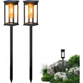 Venkovní osvětlení 2x ZAHRADNÍ SOLÁRNÍ LAMPA DEKORATIVNÍ LUCERNA ZAPICHOVACÍ SLOUPEK FILAMENT