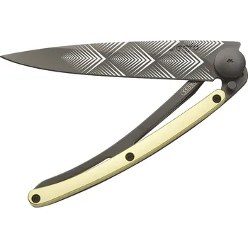 Sport Kapesní nůž Deejo 9GM021 GOLD Tattoo Black 27g 23kt yellow gold Art Déco