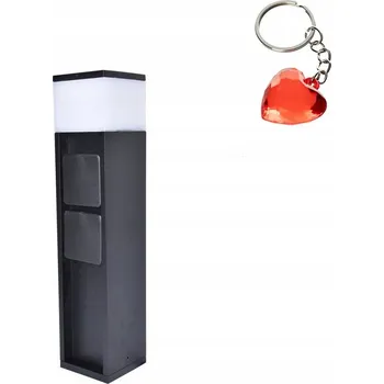 Venkovní osvětlení Obdélníkový osvětlovací sloupek Lutec s integrovaným LED zdrojem, 36,7 cm, černý