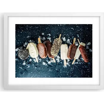 Obraz Obraz plakát v bílém rámu do obýváku 40x30 zmrzlina foto plakáty na zeď