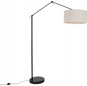Stojací lampa Stojací lampa černá se světle šedým stínidlem 50 cm nastavitelná -