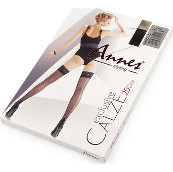 Dámské punčochy Dámské punčochy samodržící 20 den, velké, 1 (vel. 1/2) nero