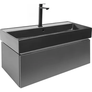 Koupelnový nábytek SAT Koupelnová skříňka s umyvadlem SAT Feel 100x30x46 cm antracit SATFEEL100ANTU3B SATFEEL100ANTU3B