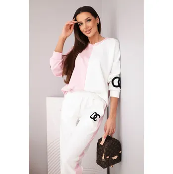 Kesi Dámský souprava s oversized mikinou a rovnými kalhotami Barva: Růžová - světle, Velikost: UNI