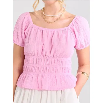 Dámská halenka Sinsay - Nabíraná halenka - růžová - 344EV-30X - 344EV-30X-M