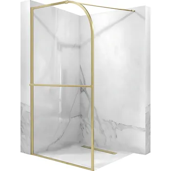 Rea SKY, sprchová zástěna WALK-In 100x200 cm, 8mm čiré sklo, zlatá matná, KPL-K4330