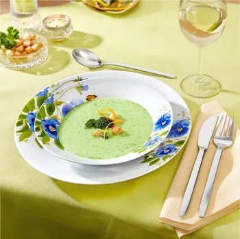 Talíř Die moderne Hausfrau Sada hlubokých talířů Modrý květ, 4 ks 678348