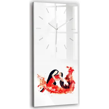 Hodiny Foto Hodiny Skleněné Nástěnné Do Obýváku Plné emocí smyslné tango 30x60 cm