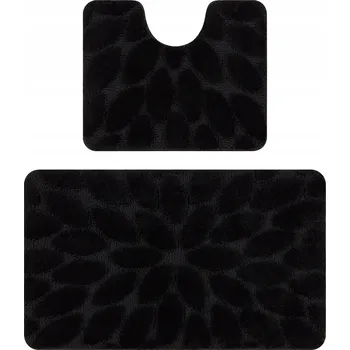 Koupelnová předložka KOUPELNOVÉ PŘEDLOŽKY 2ks 60x100 KAMENY černá PROTISKLUZOVÁ #KPL242