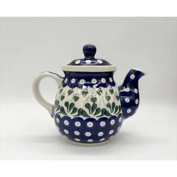 Ručně malovaný džbán, konvice na čaj – bolesławská keramika