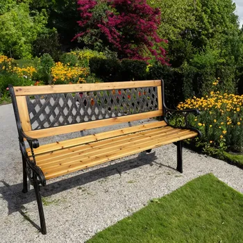 Zahradní lavice Zahradní lavička AMORI - černá / hnědá