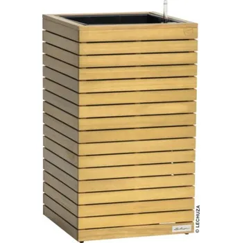 Květináč Samozavlažovací květináč přírodní Lechuza PALO Wood 45 vysoký 44 x 44 x 77 cm