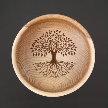 AMADEA Dřevěná miska strom, masivní dřevo, 20 cm
