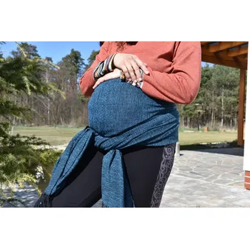 Šátek na nošení dítěte MEXICKÉ Rebozo - Modrá Paulina 320 x 75cm