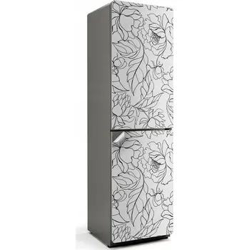 Fototapeta Samolepicí Fólie na Ledničku, Dekorativní Nálepka do Kuchyně - Květinový Lineární Vzor