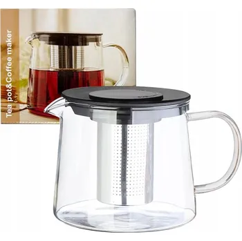 Konvice na čaj SKLENĚNÁ KONVICE NA ČAJ 1000ML S NEREZOVÝM FILTREM A PROTI ODKAPÁVÁNÍ