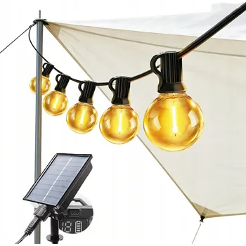 Venkovní osvětlení Solární girlanda světla, zahradní, 12 LED žárovek na balkon, 10 m, IP65