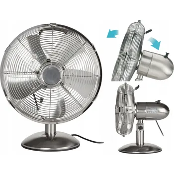 Domácí ventilátor Stolní ventilátor loft retro nikl kartáčovaný SILVERCREST 30W