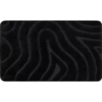Koupelnová předložka KOUPELNOVÁ PŘEDLOŽKA 50x80 VLNY černá PROTISKLUZOVÁ MĚKKÁ #KPL254