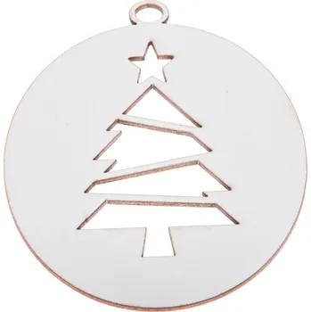 Vánoční dekorace VÁNOČNÍ KOULE na vánoční stromeček ZÁVĚS PREMIUM bílý stromeček