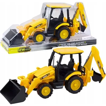 autíčko Stavební bagr s pohyblivým pohonem Dvě lžíce Žlutá