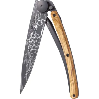Sport Kapesní nůž Deejo 1GB183 Tattoo Black 37g olive wood Cancer