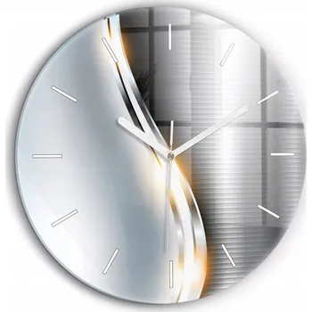 Hodiny Nástěnné hodiny Wallfluent stříbrné 60 cm