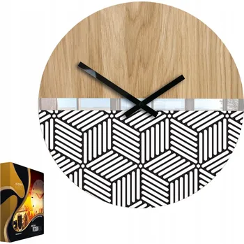 Hodiny Nástěnné hodiny dřevěné dubové akrylové Echo Wood Kulatý Quartzové