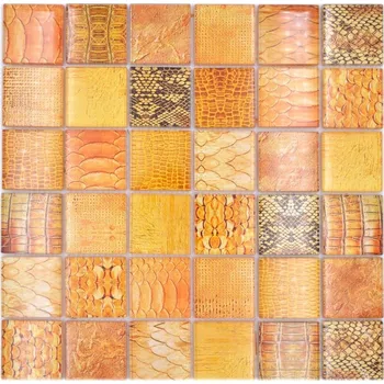 Obklad Skleněná mozaika WzorcowniaStudio 29,8 x 29,8 cm odstíny žluté a zlaté