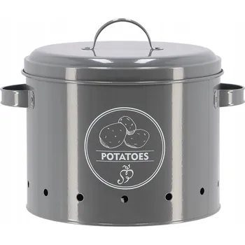 Dóza na potraviny Esschert Design plechová dóza na brambory, šedá/antracit